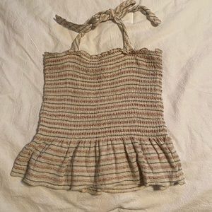 Smocked Peplum Halter top